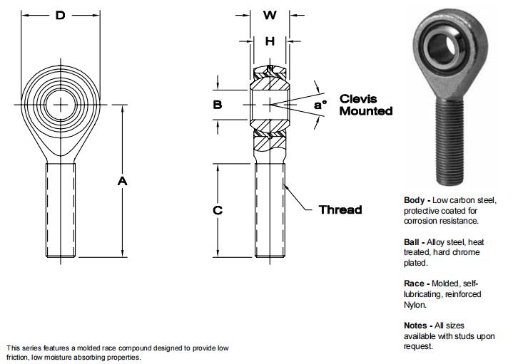 AURORASPB-7關(guān)節(jié)軸承圖紙