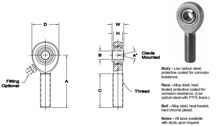 AURORAXB-3關(guān)節(jié)軸承圖紙